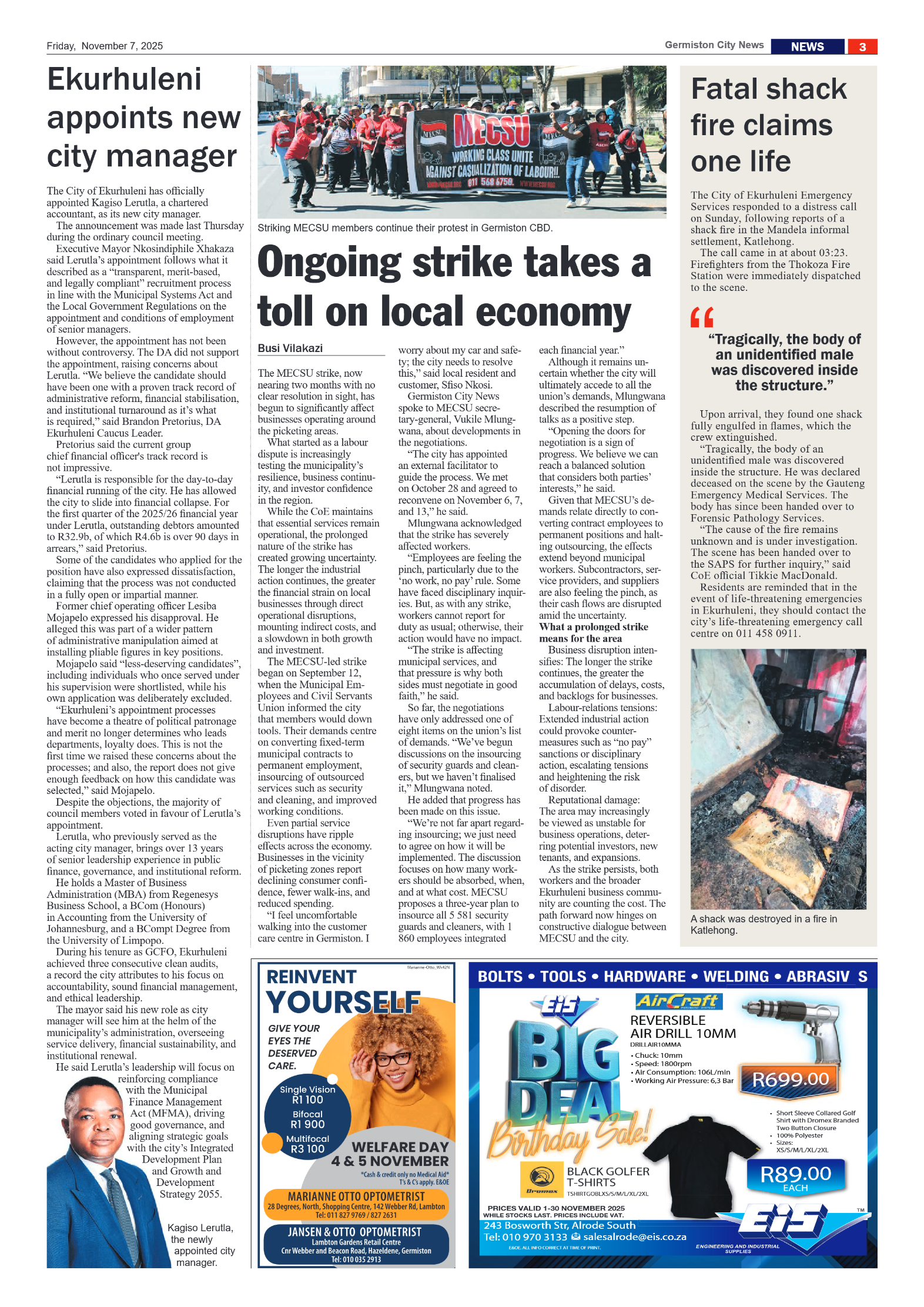 Germiston City News 7 November 2025 page 3