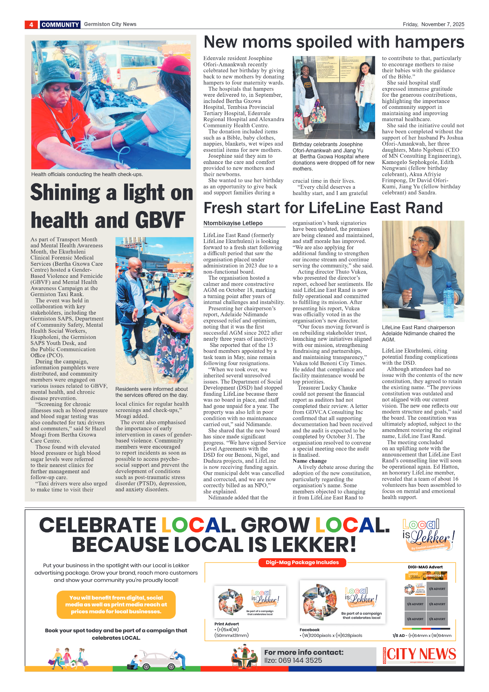 Germiston City News 7 November 2025 page 4