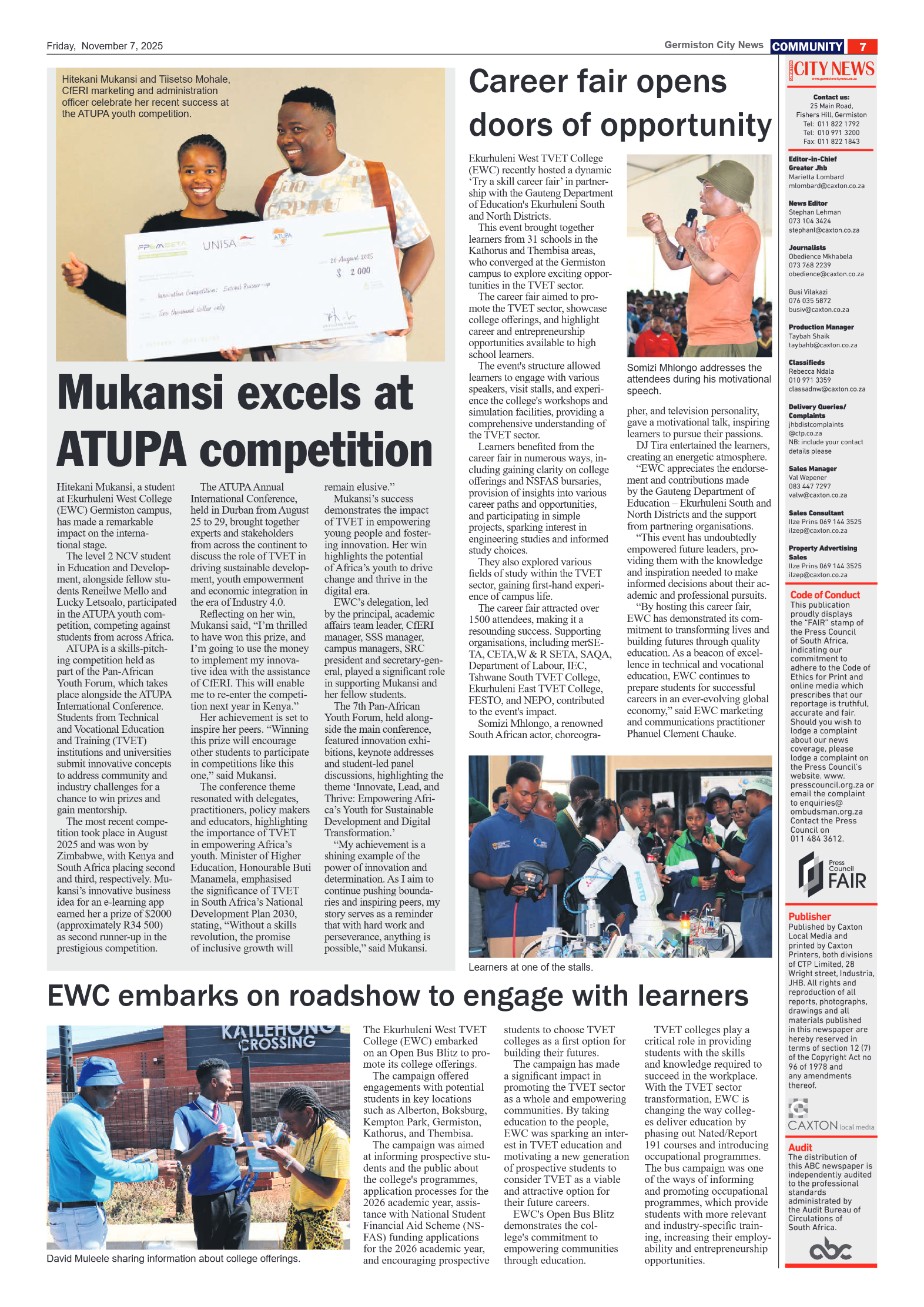Germiston City News 7 November 2025 page 7