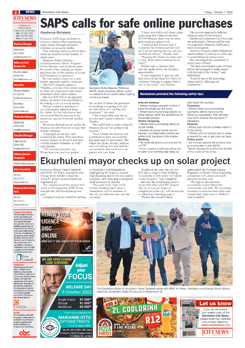 Germiston City News 7 October 2022 page 2