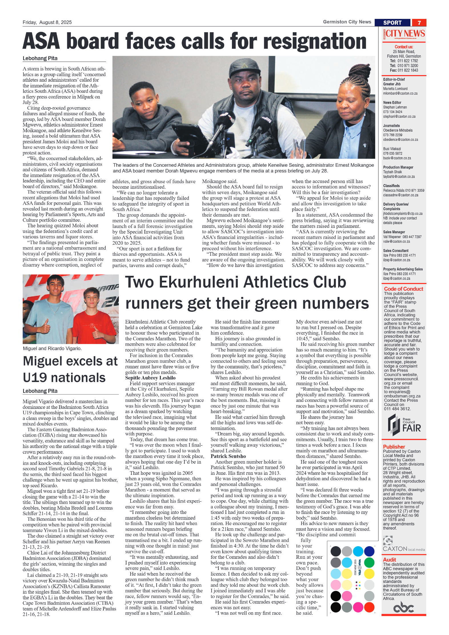 Germiston City News 8 August 2025 page 7