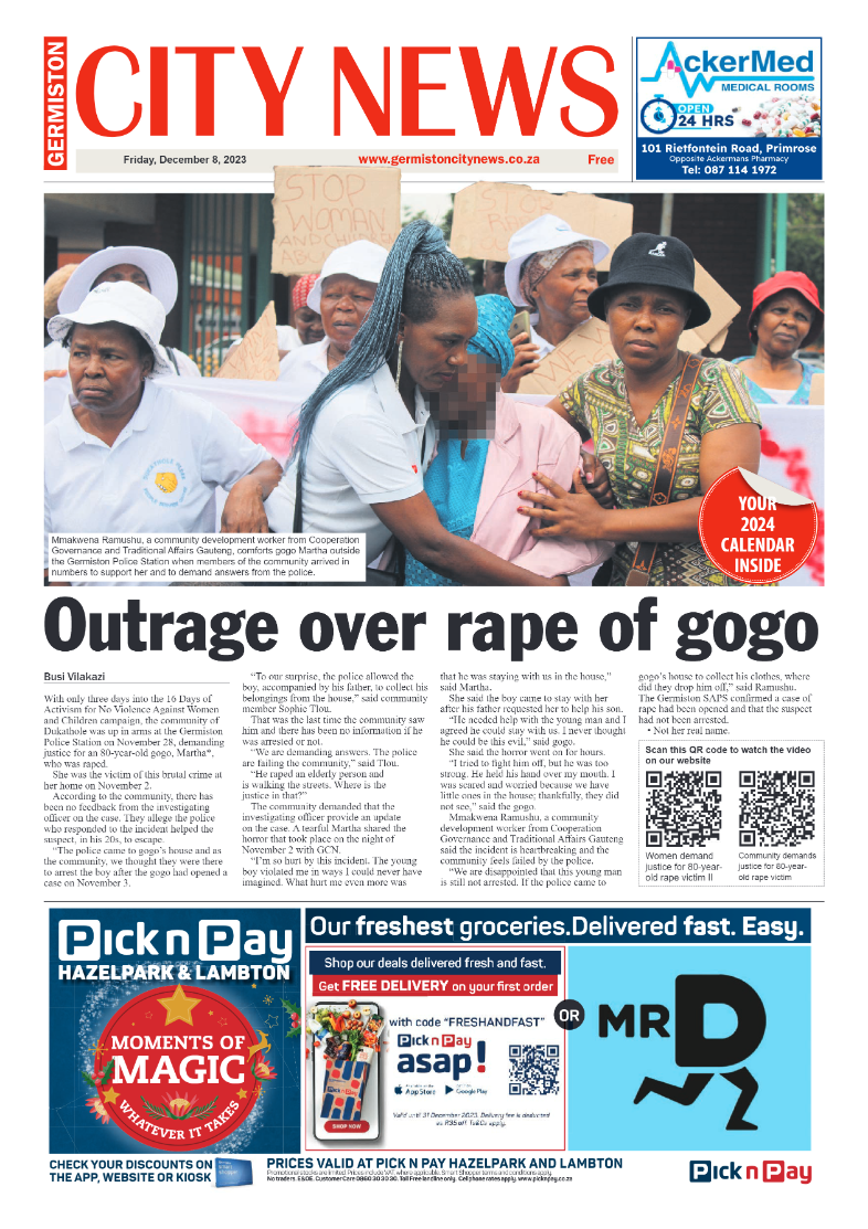 Germiston City News 8 December 2023 page 1
