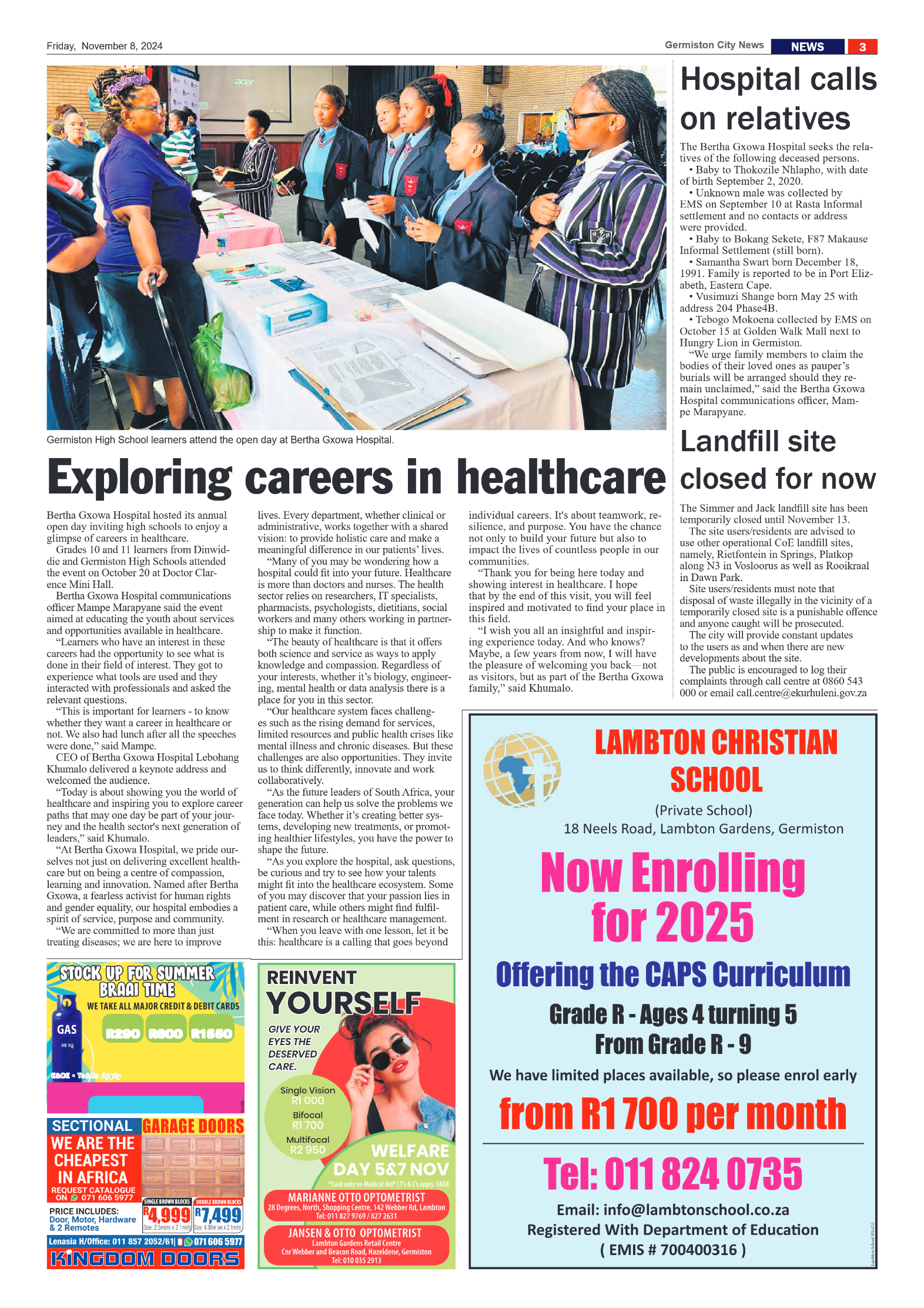Germiston City News 8 November 2024 page 3