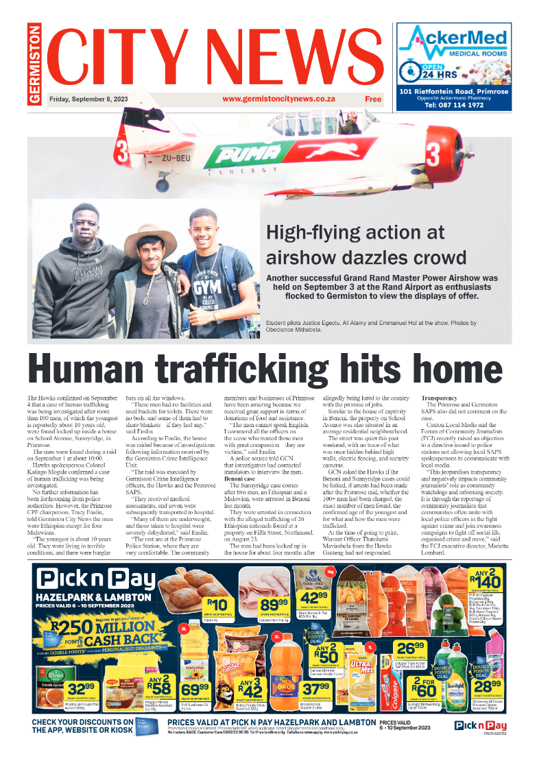 Germiston City News 8 September 2023 page 1