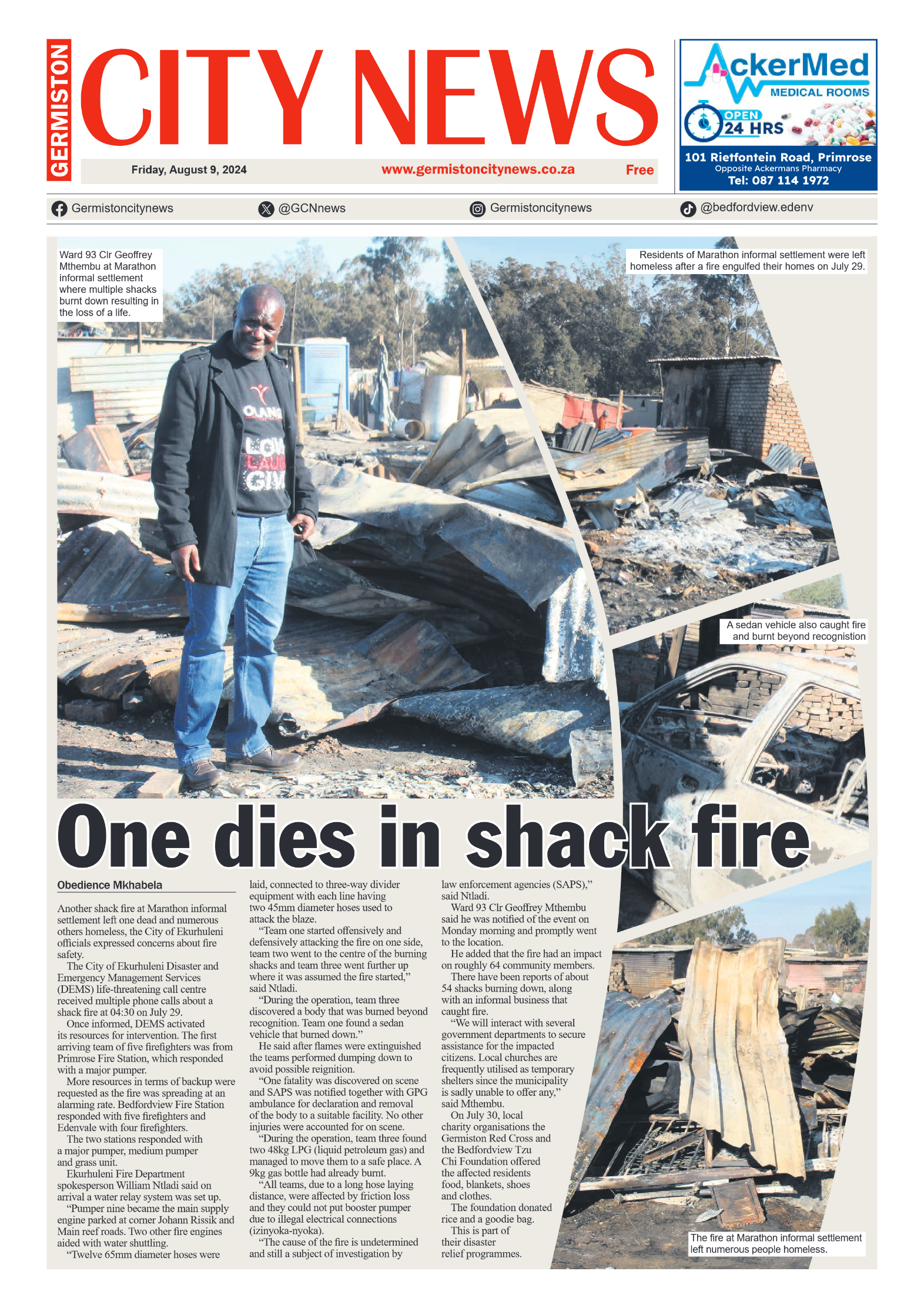 Germiston City News 9 Aug 2024 page 1