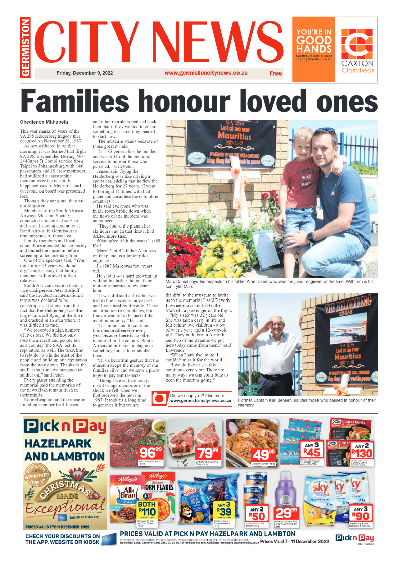 Germiston City News 9 Dec 2022 page 1
