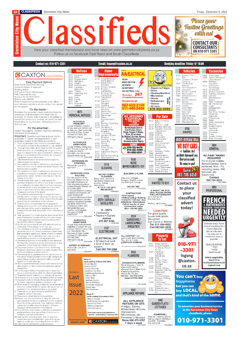 Germiston City News 9 Dec 2022 page 10