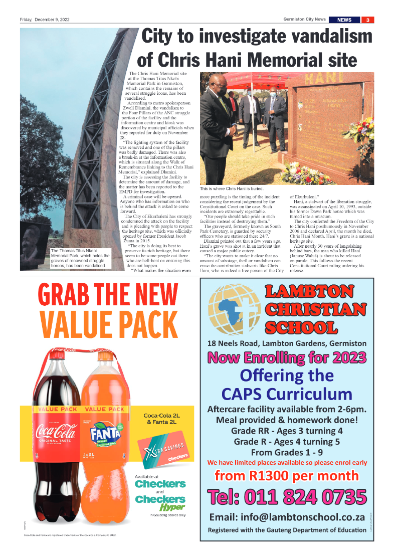 Germiston City News 9 Dec 2022 page 3