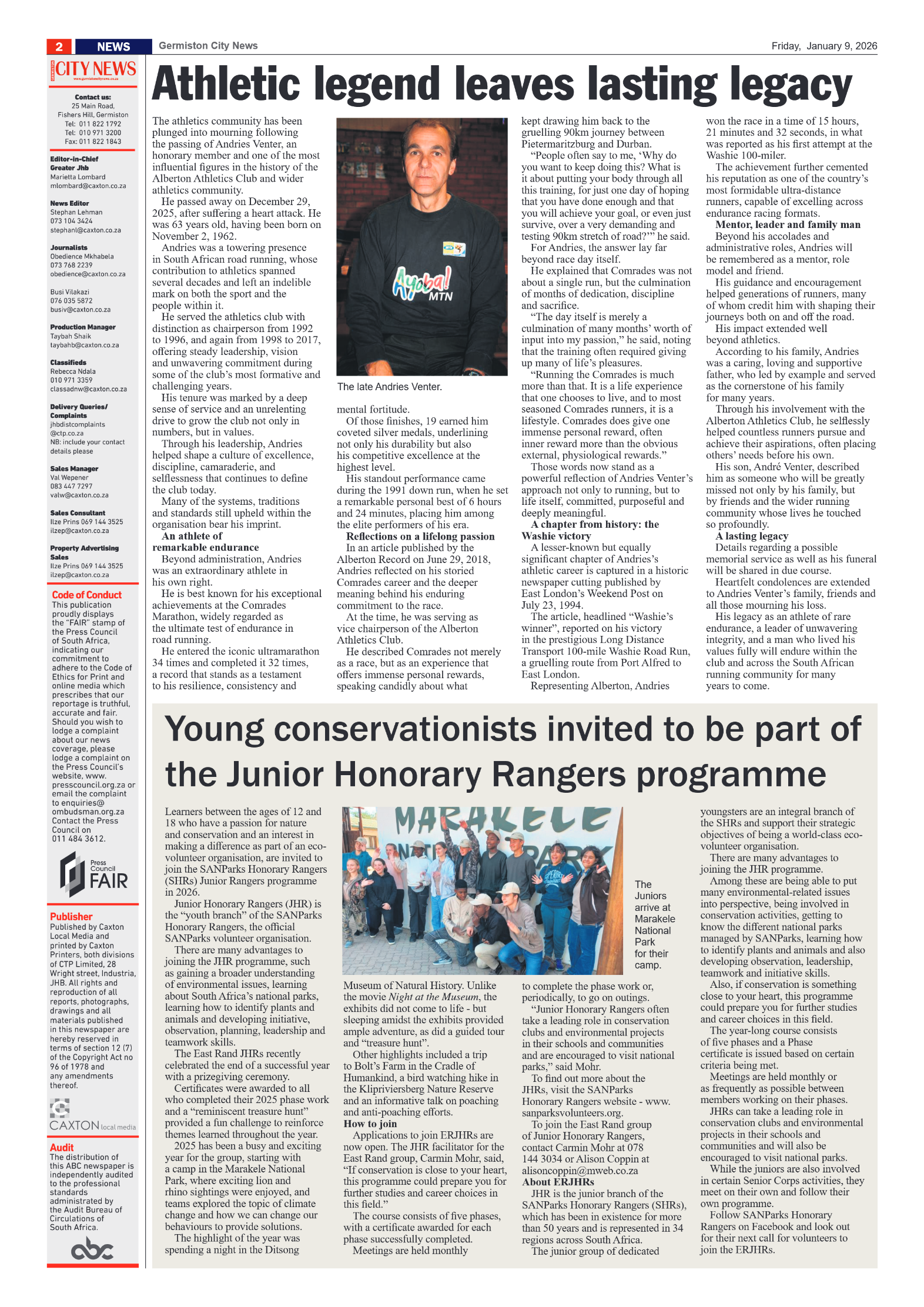 Germiston City News 9 January 2026 page 2