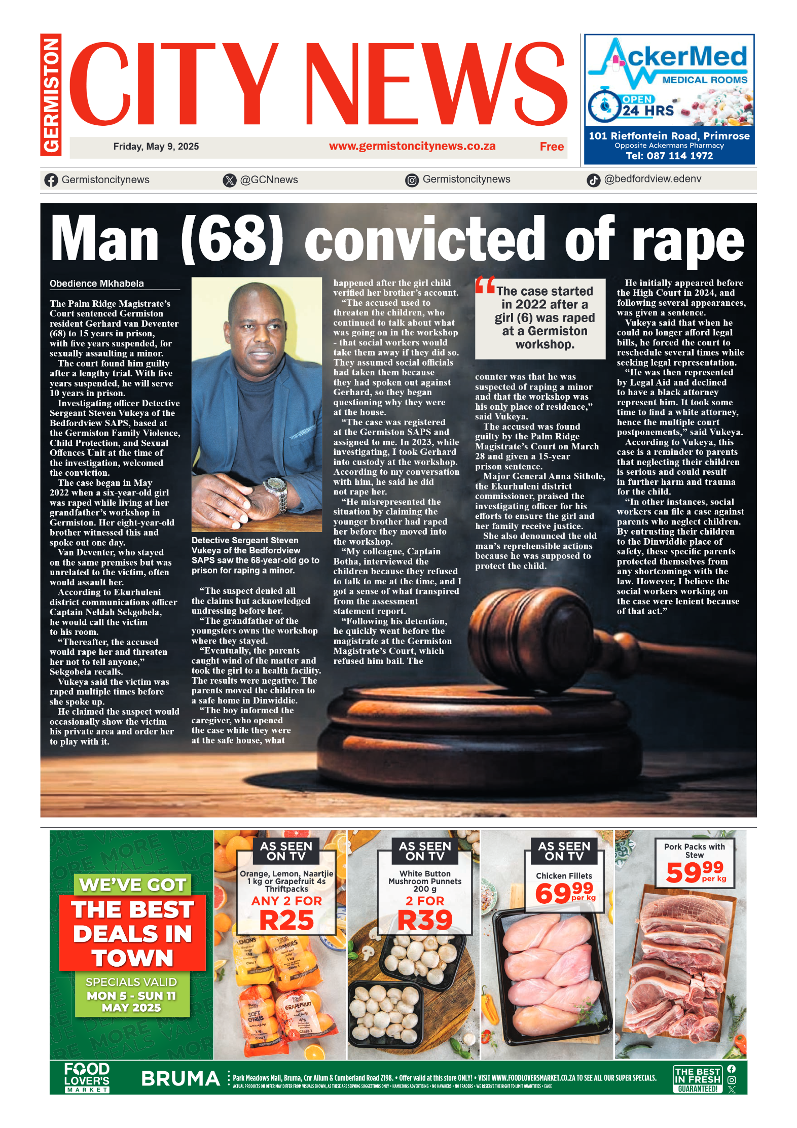Germiston City News 9 May 2025 page 1