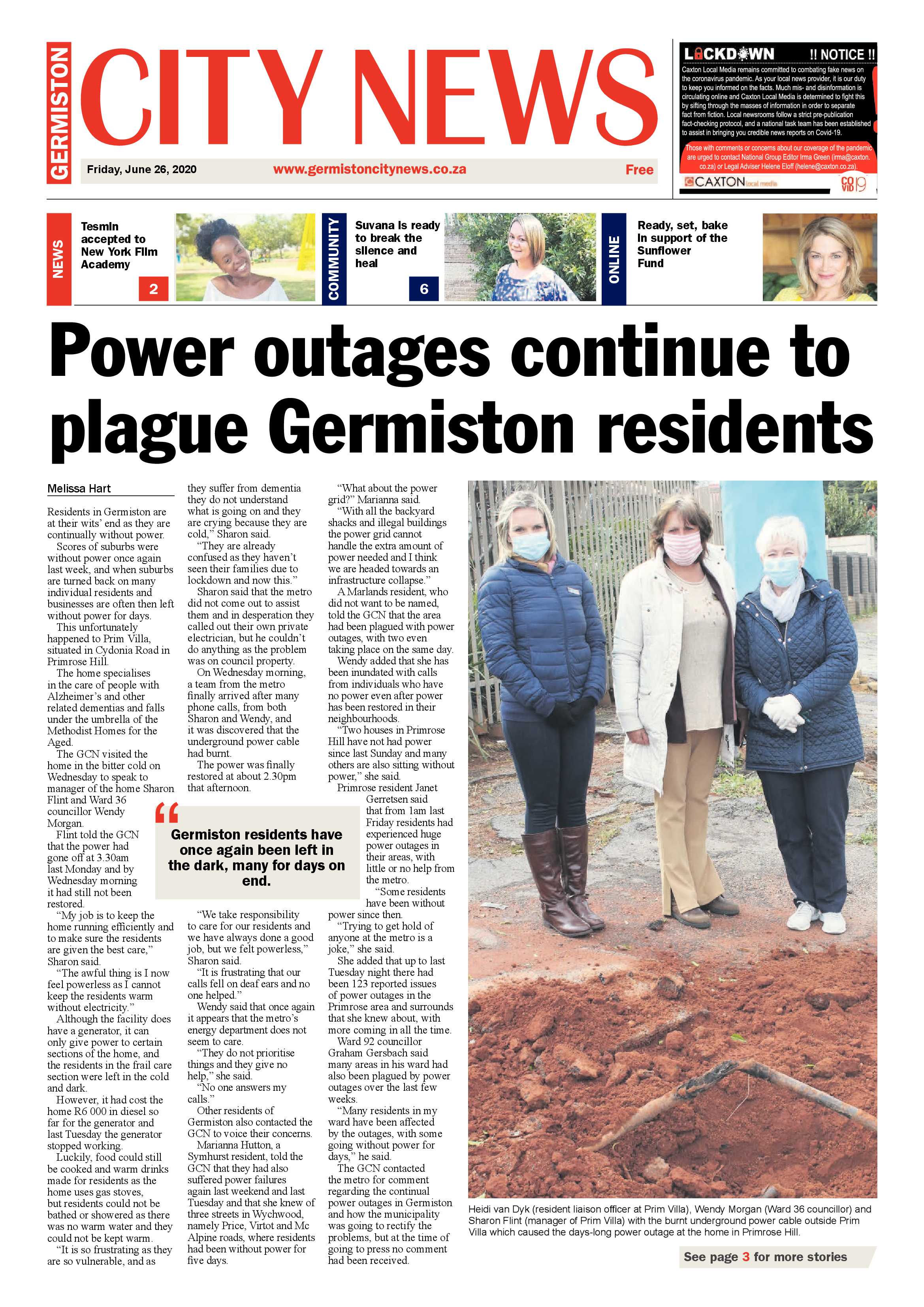 Germiston City news 24 June 2020 page 1